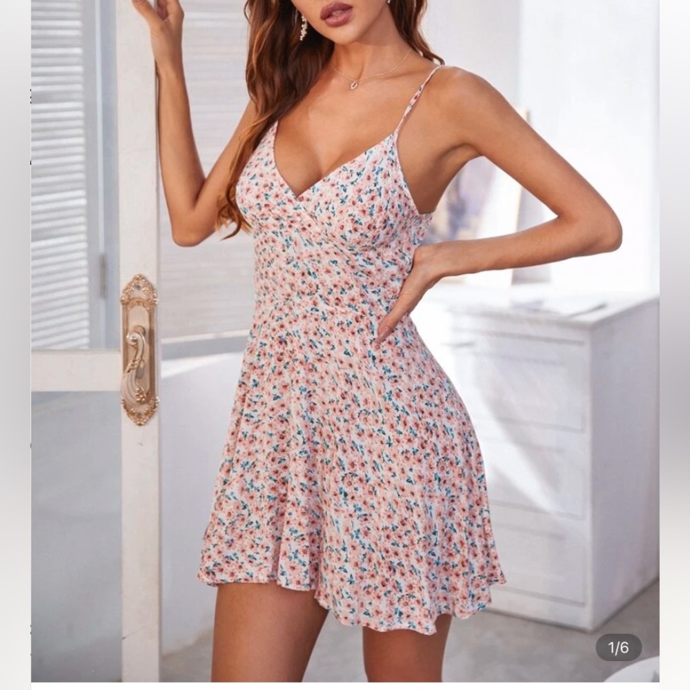 Pink floral sundress